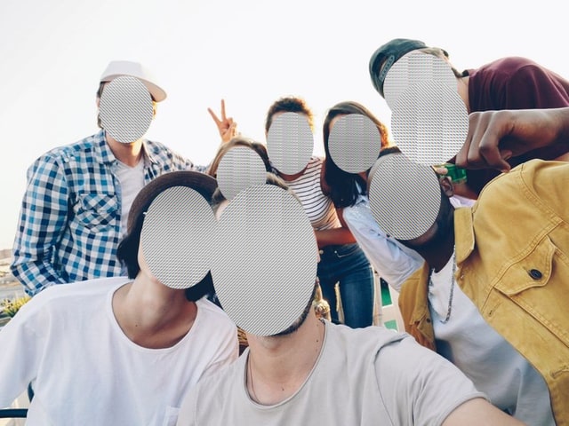 The same group with faces covered by HideFace